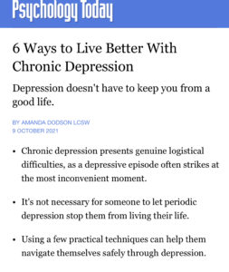 Picture about the article regarding living with Depression 
