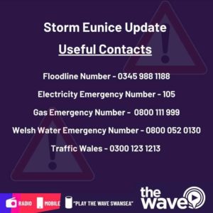 Storm Eunice  & Useful Contacts